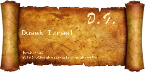 Dusek Izrael névjegykártya